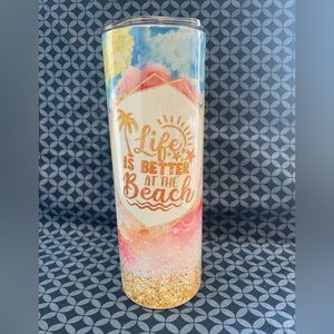 20 ounce skinny life is better at the beach Tumbler